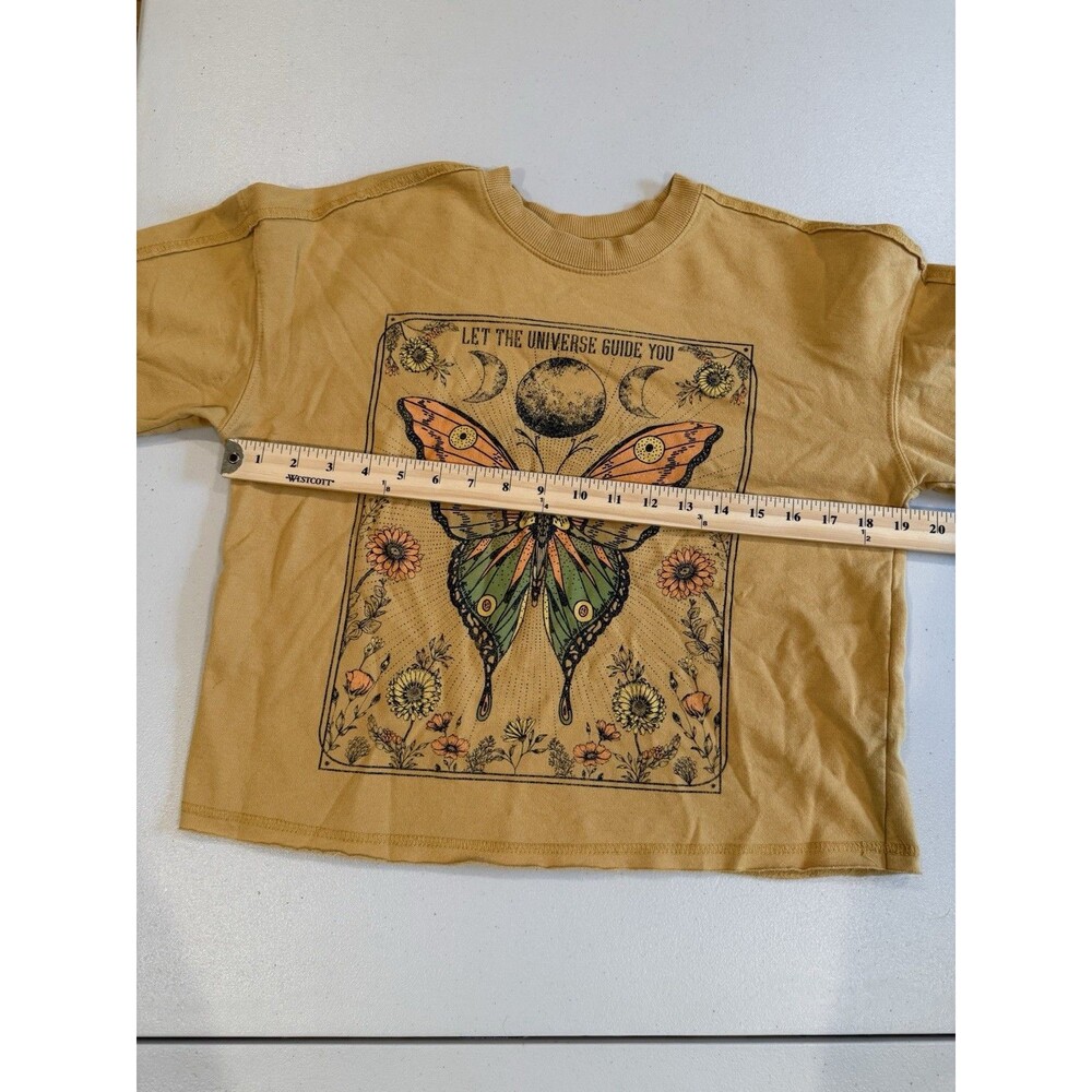 Zoe + Liv Sweatshirt Medium Butterfly Cotton Floral Fairy Celestial Festival - Picture 5 of 7